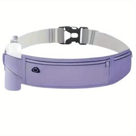 Breathable Invisible Running Waist Pack - Nylon with Lock Closure, Reflective Strips & Multiple Pockets for Hiking, Dog Walking (Color: Grey)