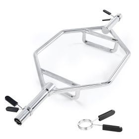 VEVOR Trap Bar Hex Bar, 2-Inch Hex Barbell, 800 LBS Capacity Shrug Bars with Knurled Grips, Weightlifting and Strength Training Equipment (Structure: Integrated, Color: Silver)